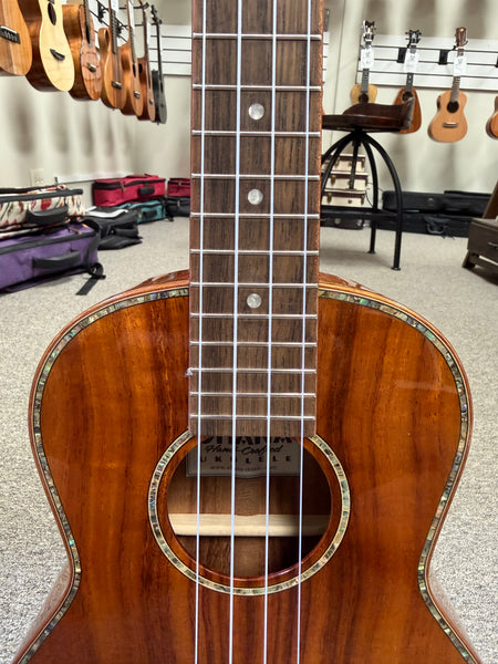 OHANA TK-350G Solid Koa Tenor Ukulele w/Hard Shell Case