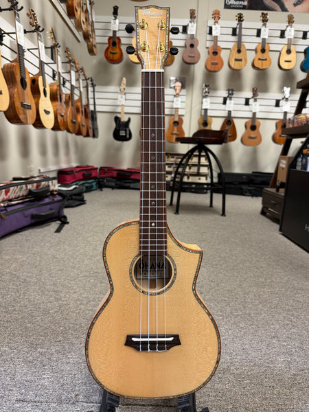 OHANA TK-75CG Tenor Ukulele -Solid Spruce/Solid Flame Maple Cutaway