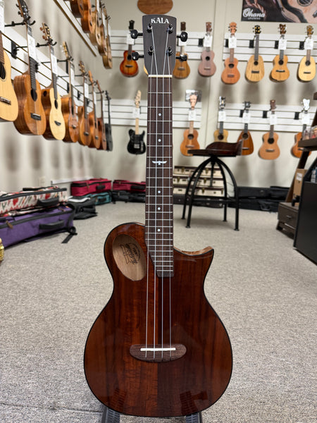 KALA Night Owl Acacia Revelator Electric Tenor Ukulele w/Case - B Stock #1