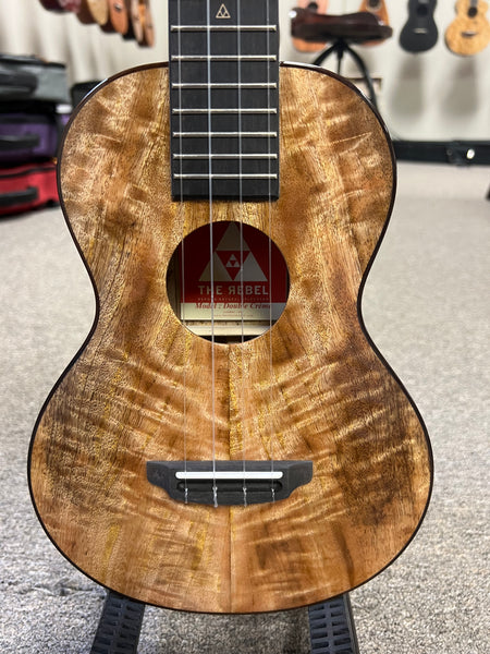 Rebel Double Creme Plus Solid Mango Concert Ukulele w/Case
