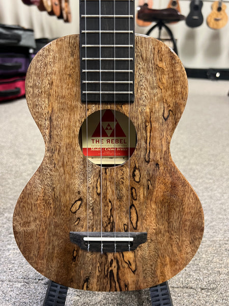 Rebel Creme Brulee Concert Longneck Ukulele w/Case- Solid Mango - Rebel Mango Slim Super Concert