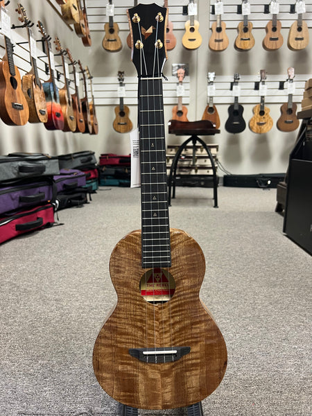 Rebel Creme Brulee Solid Mango Tenor Ukulele w/Case - Rebel Mango Slim Tenor