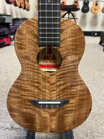Rebel Creme Brulee Solid Mango Tenor Ukulele w/Case - Rebel Mango Slim Tenor