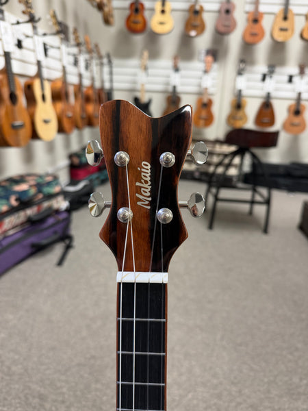 Makaio MKB-20E Solid Koa Electric Baritone Ukulele w/Case - Comfort Contour Armrest