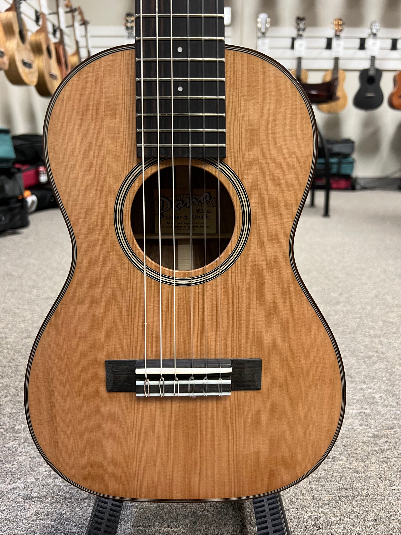 PONO ABD-6C Solid Acacia/Cedar Deluxe 6-String Guitalele w/Case - Guitarlele - Ukulele