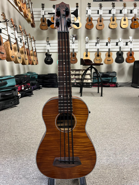 KALA Left Handed Exotic Mahogany U-Bass w/Case - Lefty UBASS - Aloha City Ukes