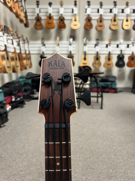 KALA Left Handed Exotic Mahogany U-Bass w/Case - Lefty UBASS - Aloha City Ukes