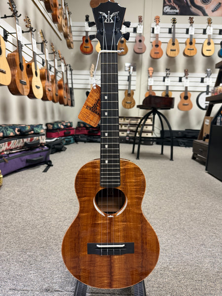 KoAloha Red Label "Polani" Solid Curly Koa Tenor Ukulele w/Case #1