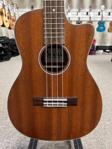 Ohana BK-20CE Mahogany Electric Baritone Ukulele - Solid Top Cutaway