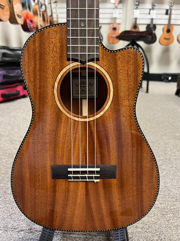 Lanikai MAS-CEB Solid Mahogany Electric Baritone Ukulele w/Case - Cutaway/Fishman Pickup