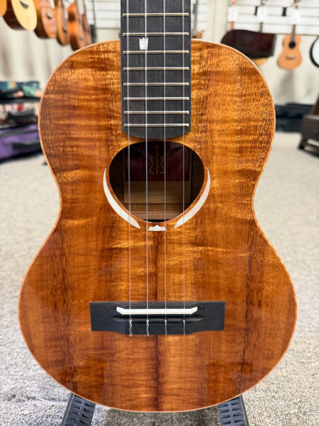 KoAloha Red Label "Polani" Solid Curly Koa Tenor Ukulele w/Case #1