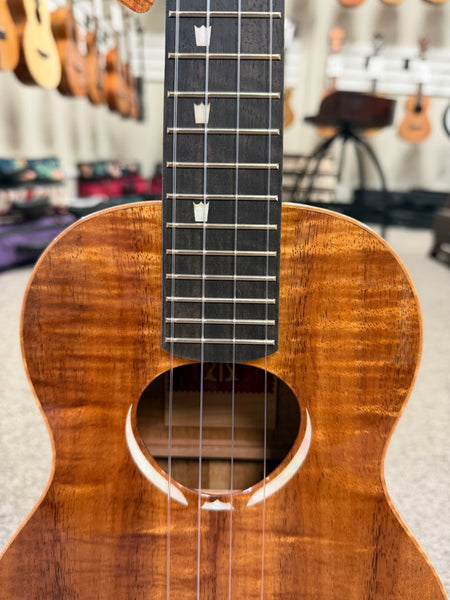 KoAloha Red Label "Polani" Solid Curly Koa Tenor Ukulele w/Case #1