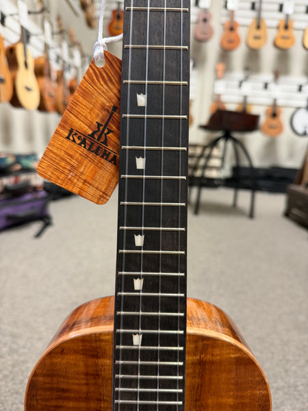 KoAloha Red Label "Polani" Solid Curly Koa Tenor Ukulele w/Case #1