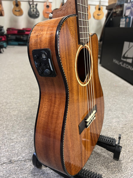 Lanikai MAS-CEB Solid Mahogany Electric Baritone Ukulele w/Case - Cutaway/Fishman Pickup
