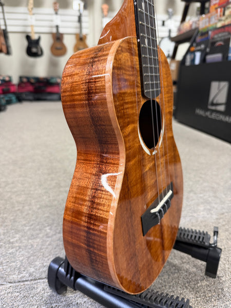 KoAloha Red Label "Polani" Solid Curly Koa Tenor Ukulele w/Case #1