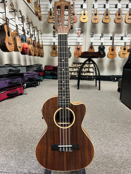 Lanikai ACST-8CET Acacia 8 String Tenor Ukulele w/Case - Solid Top - Cutaway/Fishman Pickup