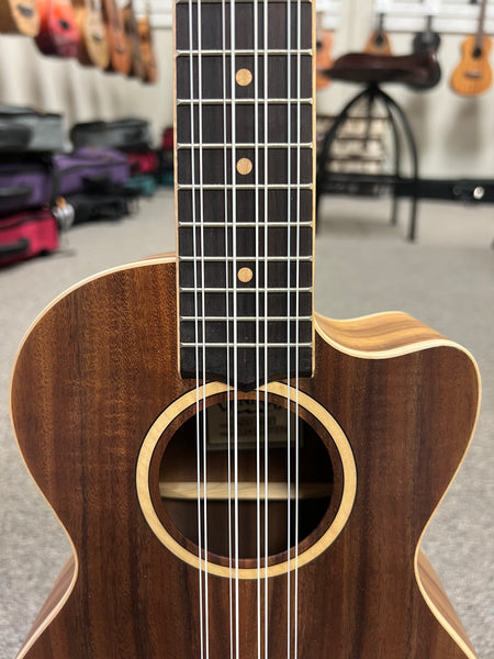 Lanikai ACST-8CET Acacia 8 String Tenor Ukulele w/Case - Solid Top - Cutaway/Fishman Pickup