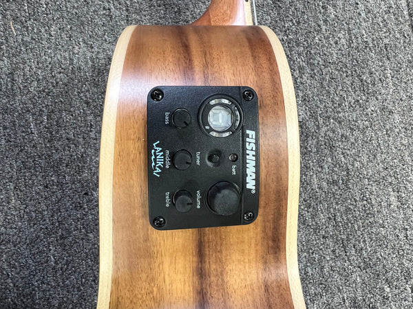 Lanikai ACST-8CET Acacia 8 String Tenor Ukulele w/Case - Solid Top - Cutaway/Fishman Pickup