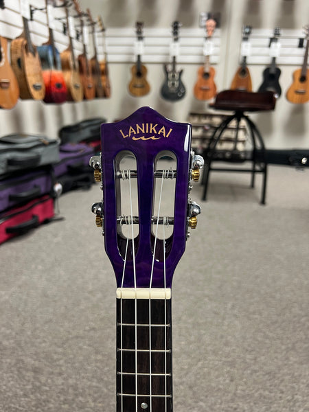 LANIKAI QM-PUCEC Quilted Maple Electric Concert Ukulele w/Case - Transparent Purple