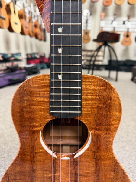 KoAloha Red Label "Polani" Solid Curly Koa Tenor Ukulele w/Case #3