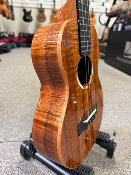 KoAloha Red Label "Polani" Solid Curly Koa Tenor Ukulele w/Case #3