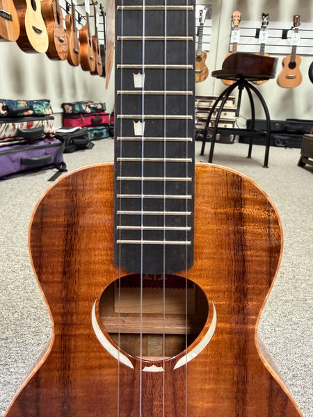 KoAloha Red Label "Polani" Solid Curly Koa Concert Ukulele w/Case