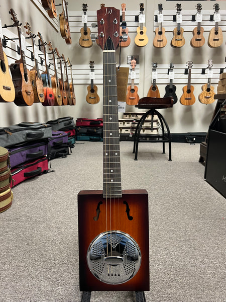 JN Guitars Cask Puncheon Cigar Box Resonator Baritone Ukulele w/Case