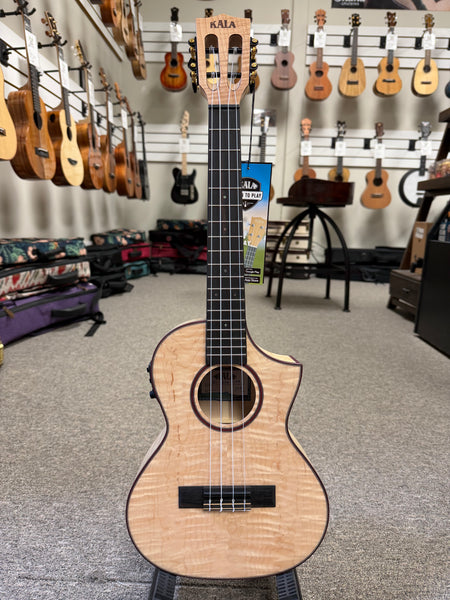 KALA KA-ASFM-T-CE Solid Flamed Maple Tenor Electric Ukulele w/Case