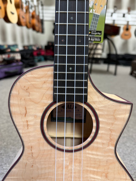 KALA KA-ASFM-T-CE Solid Flamed Maple Tenor Electric Ukulele w/Case