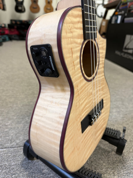 KALA KA-ASFM-T-CE Solid Flamed Maple Tenor Electric Ukulele w/Case