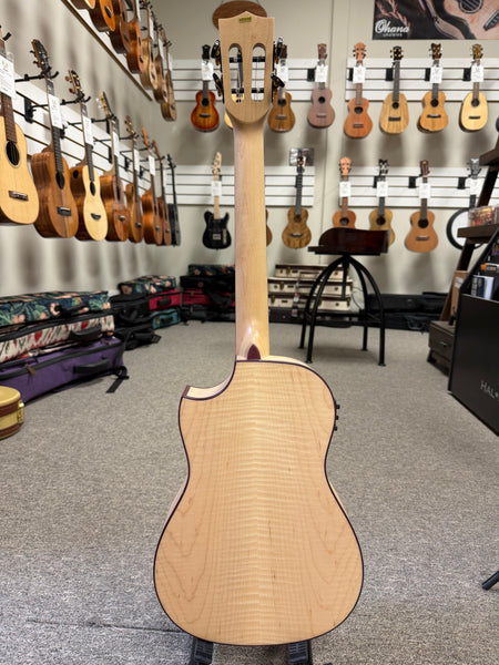 KALA KA-ASFM-B-CE Solid Flamed Maple Baritone Electric Ukulele w/Case