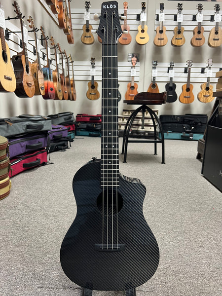 Klos Full Carbon Fiber Baritone Ukulele w/Case - Travel Uke