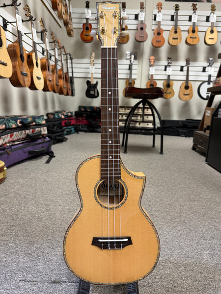 OHANA TK-75CG Tenor Ukulele -Solid Spruce/Solid Flame Maple Cutaway - Pre Loved