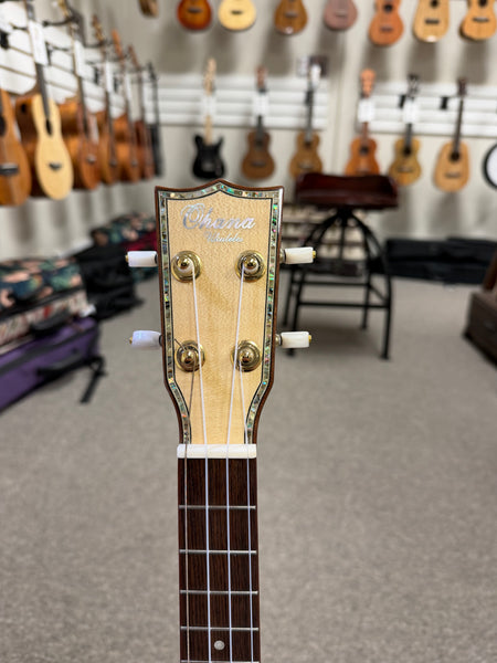 OHANA TK-75CG Tenor Ukulele -Solid Spruce/Solid Flame Maple Cutaway - Pre Loved