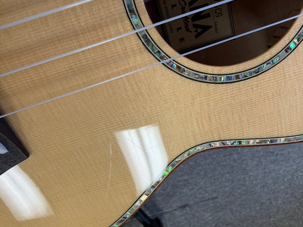 OHANA TK-75CG Tenor Ukulele -Solid Spruce/Solid Flame Maple Cutaway - Pre Loved