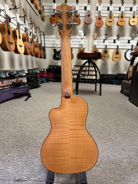 Lanikai FM-CETC Flamed Maple Electric Concert Ukulele w/Case - Thin Body Travel Uke