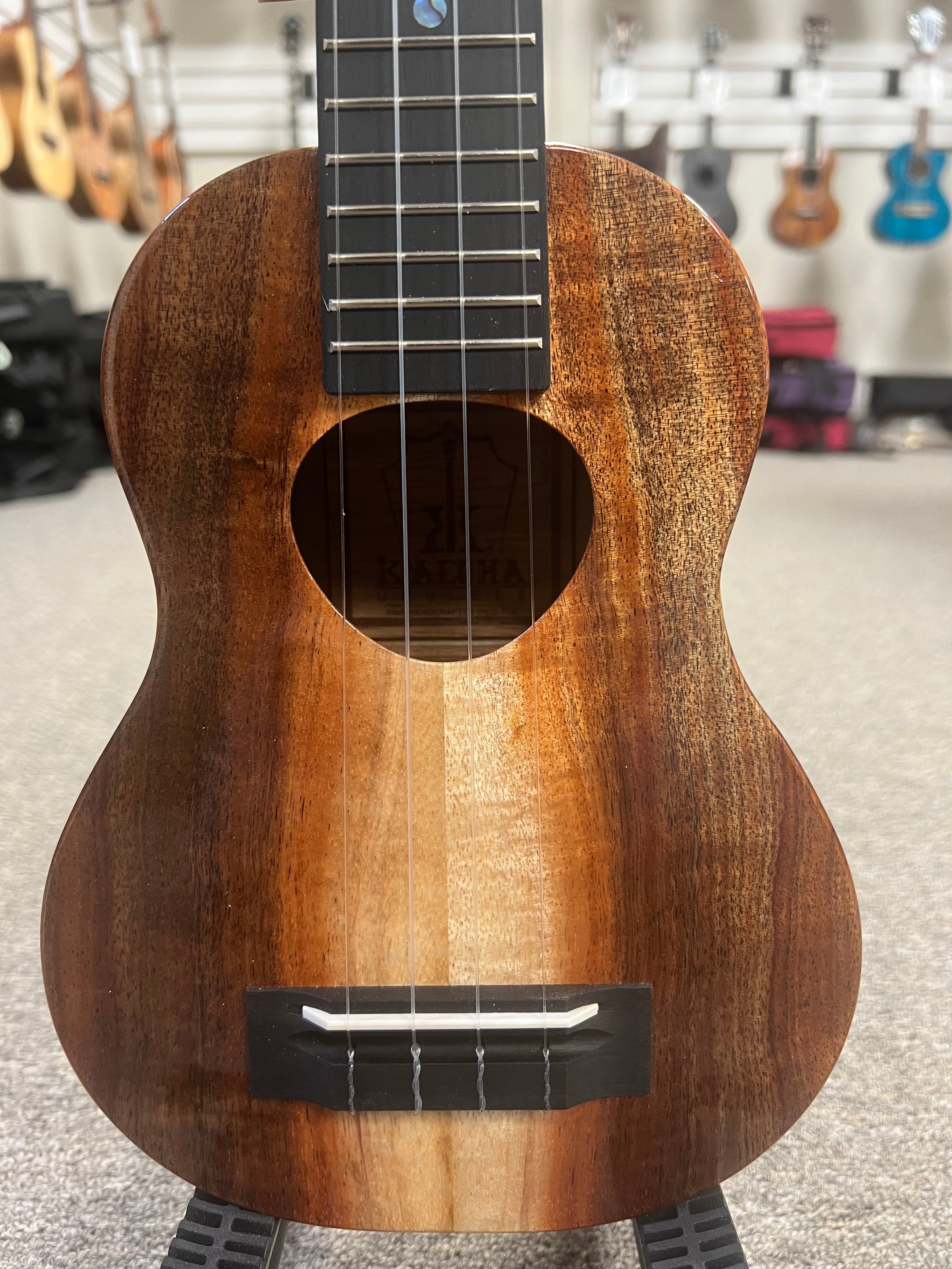 KoAloha KSM-02 Solid Koa Soprano Long Neck w/Case - Concert Scale