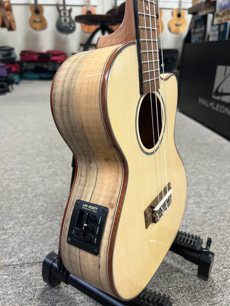 Sound Smith SSM-26CE Solid Spruce/Spalted Maple Electric Tenor Ukulele - Pre Loved
