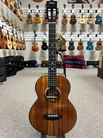 KALA KA-CT-SA-BG Solid Acacia Baritone Ukulele w/Case - Contour