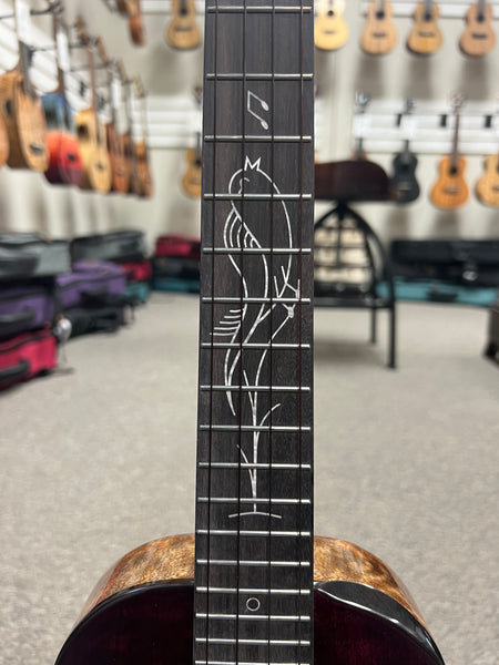 Flight Songbird Purple Electric Slimline Tenor Ukulele w/Case - Solid Flamed Maple/Solid Mango