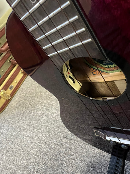 Flight Songbird Purple Electric Slimline Tenor Ukulele w/Case - Solid Flamed Maple/Solid Mango