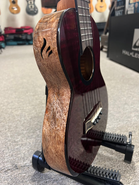 Flight Songbird Purple Electric Slimline Tenor Ukulele w/Case - Solid Flamed Maple/Solid Mango