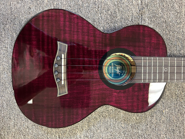 Flight Songbird Purple Electric Slimline Tenor Ukulele w/Case - Solid Flamed Maple/Solid Mango