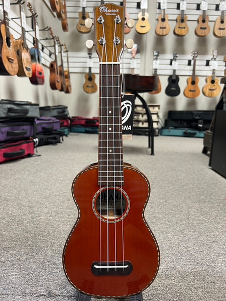 OHANA SK-50G Soprano Ukulele - Solid Cedar/Solid Rosewood