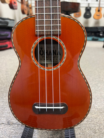 OHANA SK-50G Soprano Ukulele - Solid Cedar/Solid Rosewood