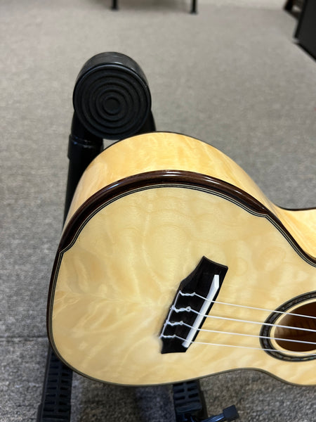 OHANA CK-150QEL Quilted Eucalyptus Concert Ukulele -Bevel Armrest