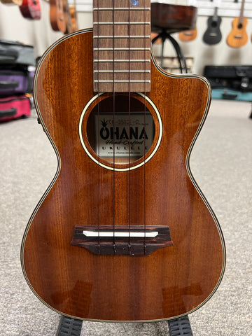 Ohana CK-35CGE-CL Cynthia Lin Solid Mahogany Electric Concert Ukulele w/Case