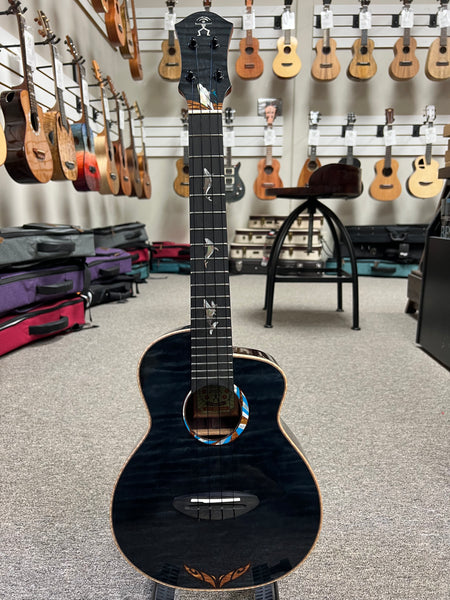 aNueNue Black Whale Solid Cedar/Maple/Rosewood Tenor Ukulele w/Case