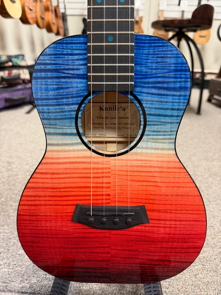 Kanile'a Ilikai-T Solid Flamed Maple Tenor Ukulele w/Case - Made in Hawaii