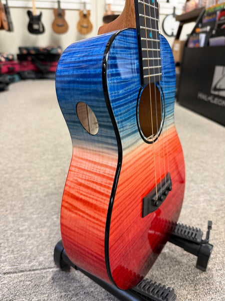 Kanile'a Ilikai-T Solid Flamed Maple Tenor Ukulele w/Case - Made in Hawaii